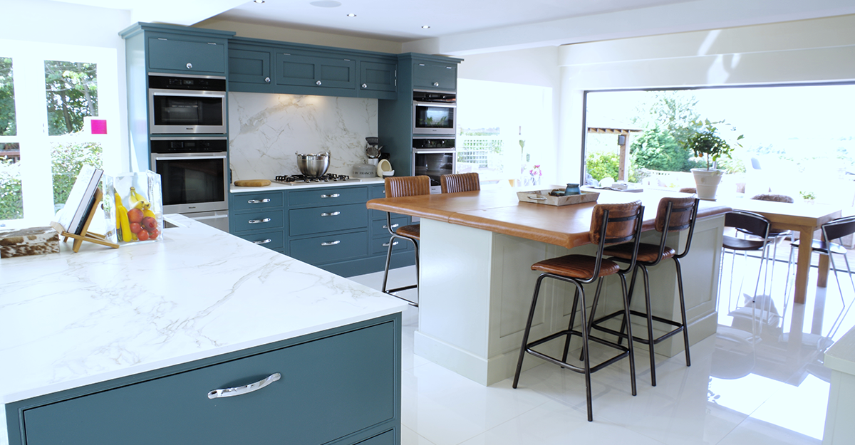 ichira blue and cornforth white kitchen